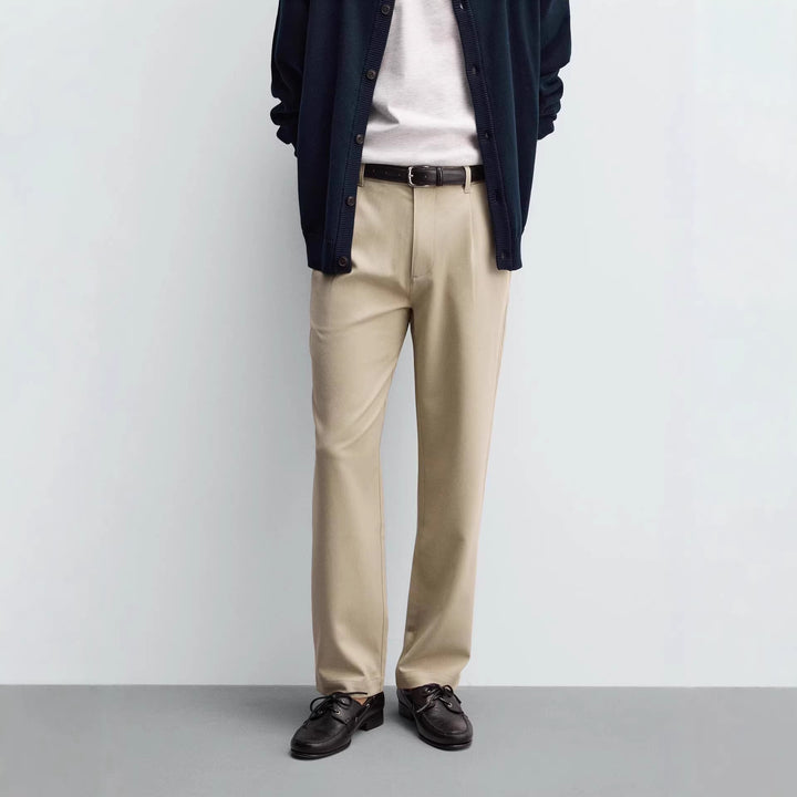 Men's straight-cut chino pants with crease Amarae