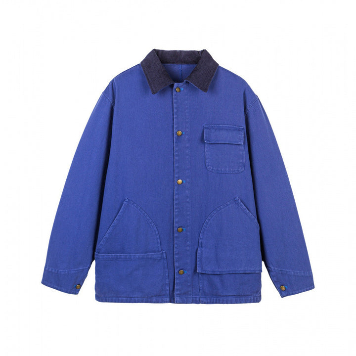 Men's Robust Chore Jacket in Workwear Style with Cord Collar and Large Applied Pockets Amarae