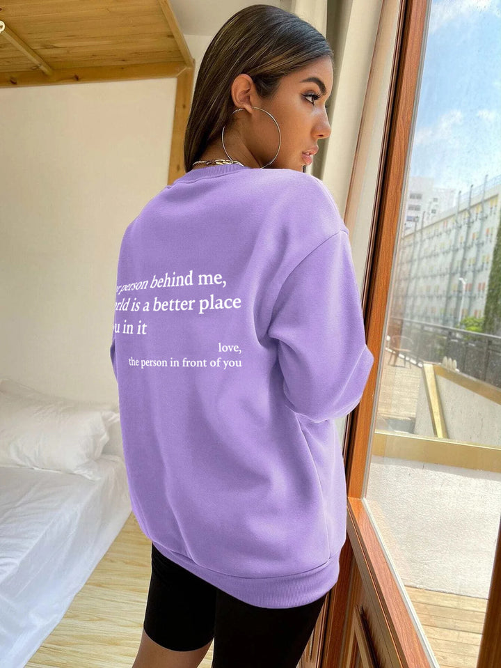 Women's sweatshirt with inspiring lettering Lune London
