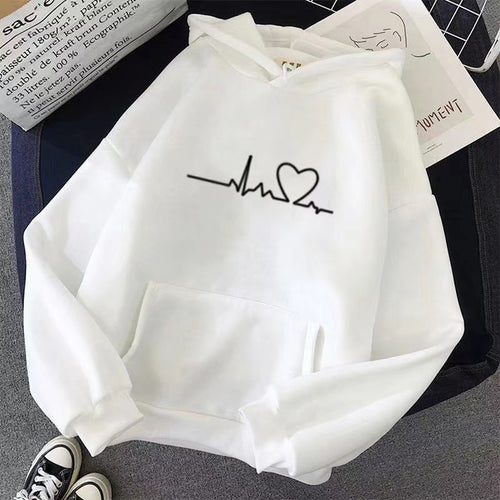 women's hoodie with heartbeat design Chic & Stil