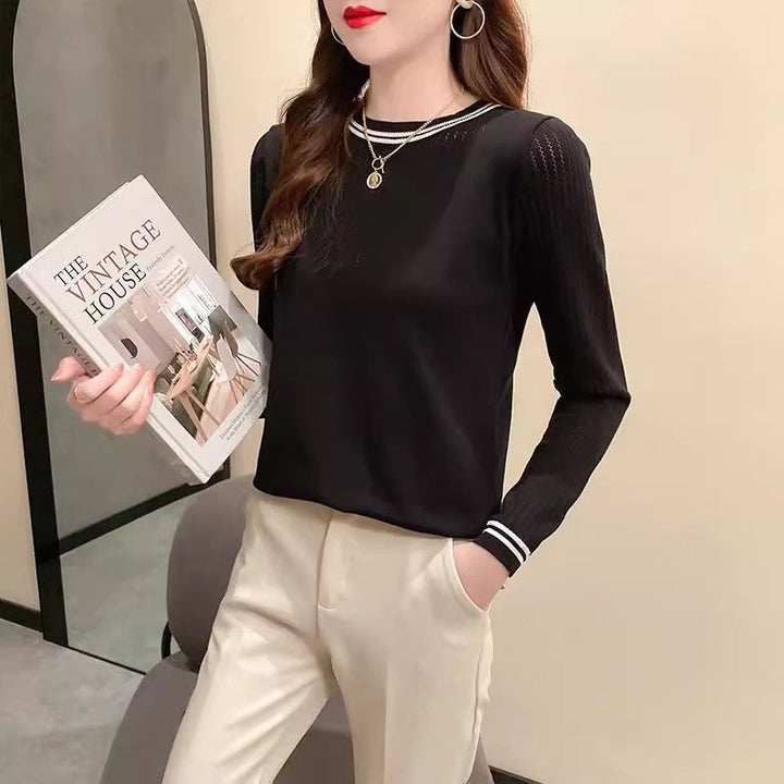 Chemise femme décontractée à manches longues avec motif rayé tendance Chic & Stil