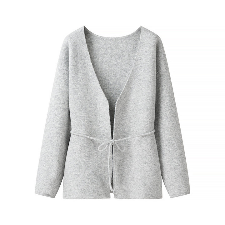 Women wide vest with tie at the waist and loose V-neck Lune London