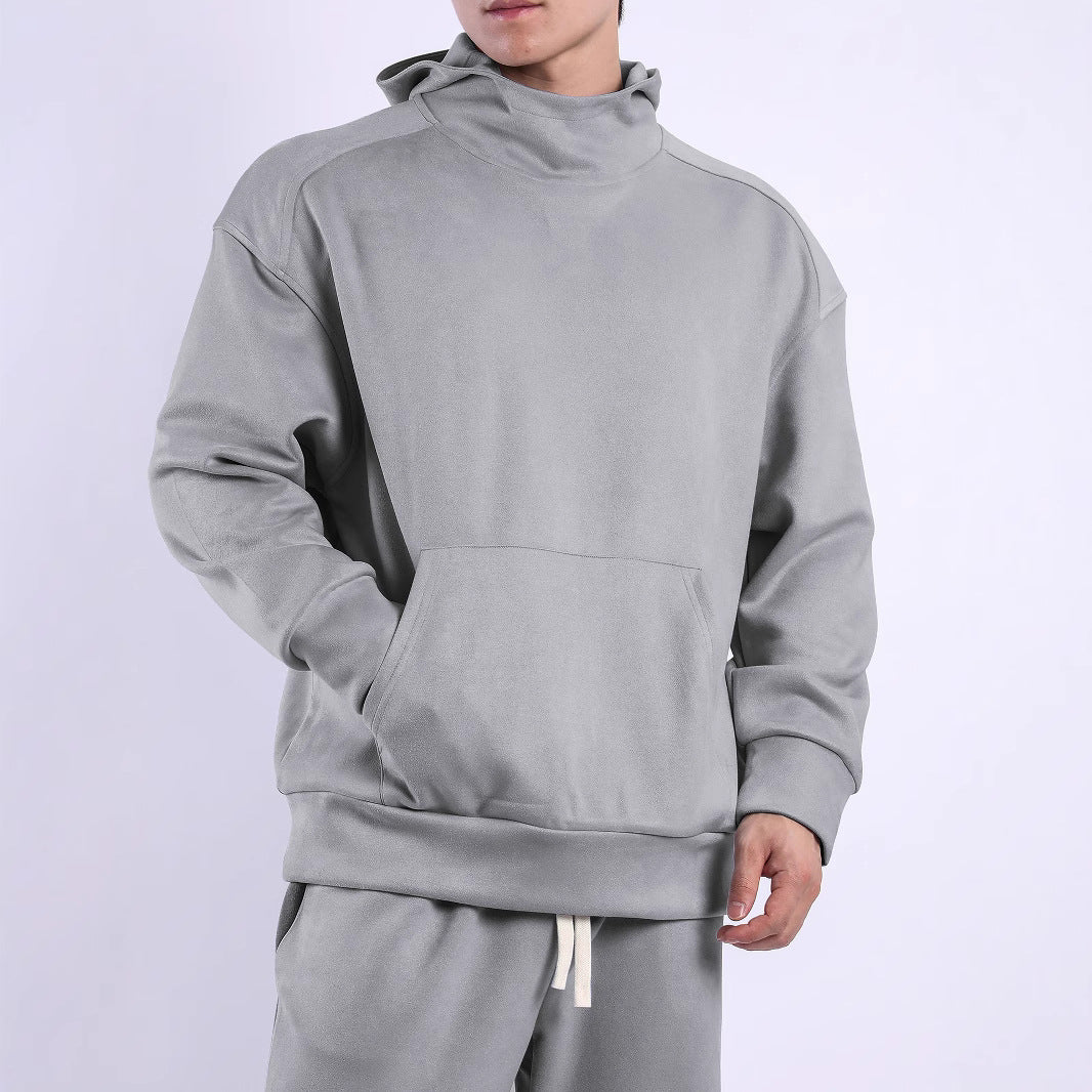 Men's casual hooded sweatshirt with high collar and practical kangaroo pocket Lune London