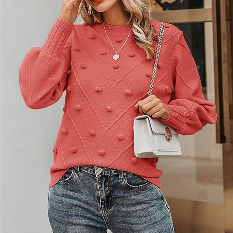 Knitted sweater for women with 3D polka dots Lune London