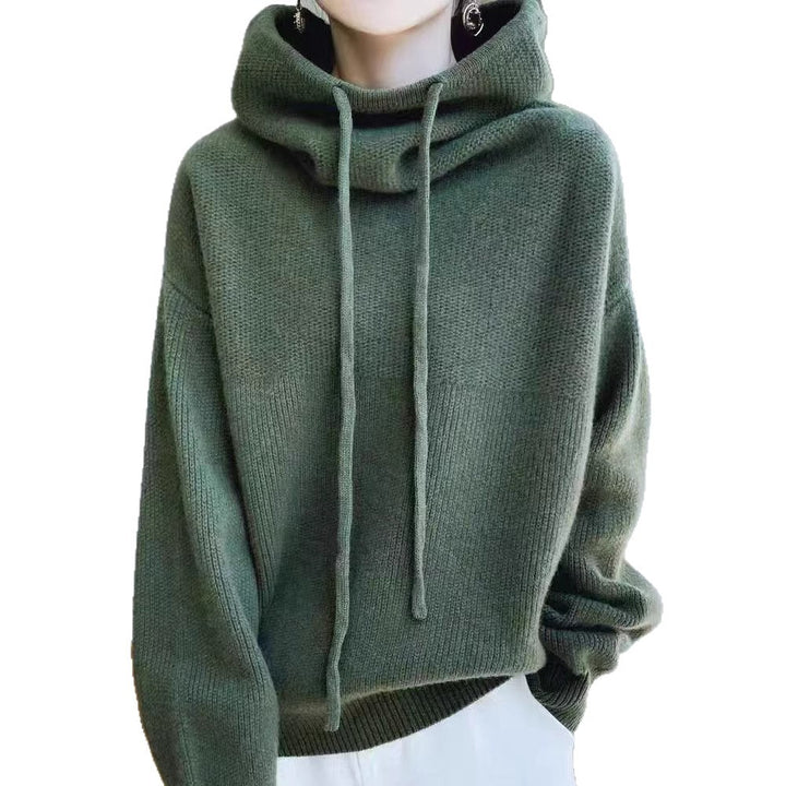 Pull surdimensionné à col haut et détails de lacets pour femmes Chic & Stil