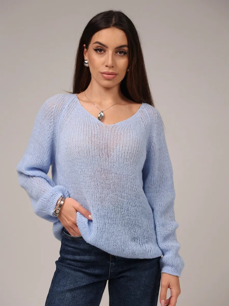 Pull en tricot épais pour femmes avec une coupe décontractée et une texture aérienne Chic & Stil