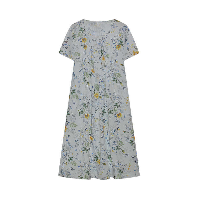 Maxi dress for women with a floral design and wide sleeves Lune London
