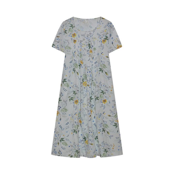 Maxi dress for women with a floral design and wide sleeves Lune London