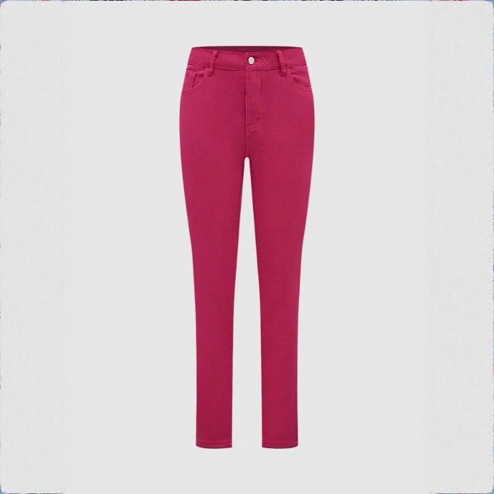 Women High-waisted Thermo-Sculpting Skinny Jeans with Fleece Lining and Shaping Stretch Band Amarae