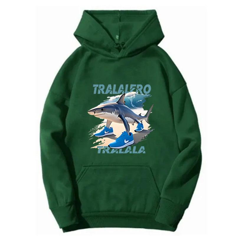 Women's hoodie with funny shark motif and graphic elements Chic & Stil