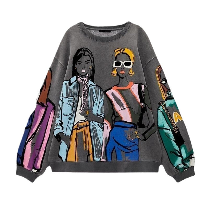 Oversized sweater for women with creative print design and stylish details Lune London