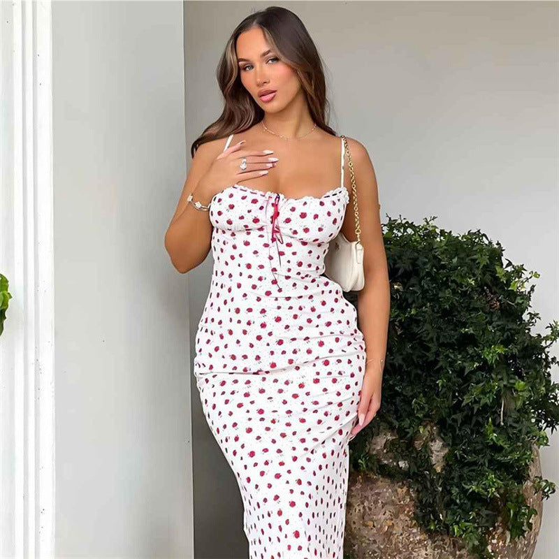 Lune London floral print slip dress