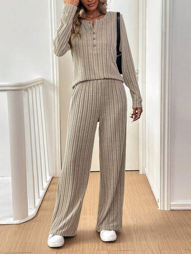 Women Casual Knit Jumpsuit with a Subtle Ribbed Pattern Amarae