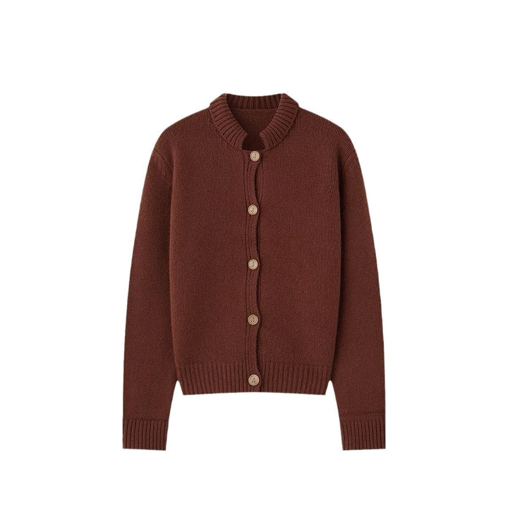Ladies' knitted jacket with an elegant collar and practical pockets Lune London