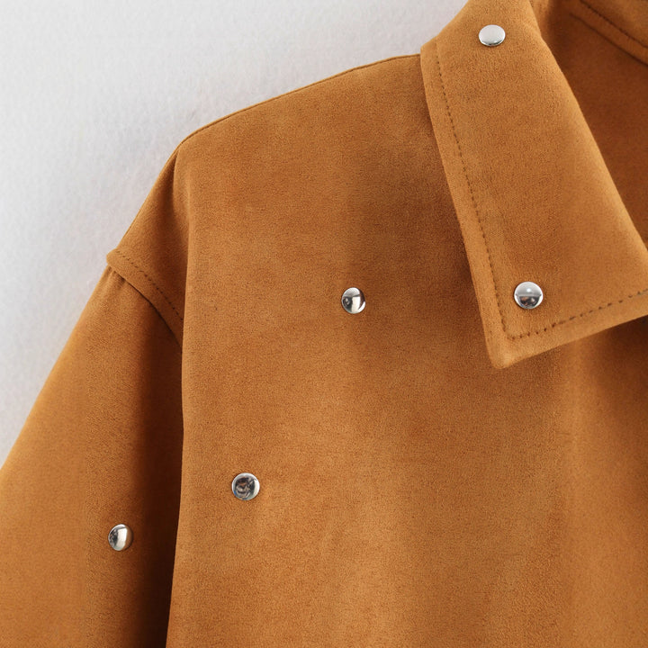 Ladies fashion oversized jacket with decorative studs Lune London
