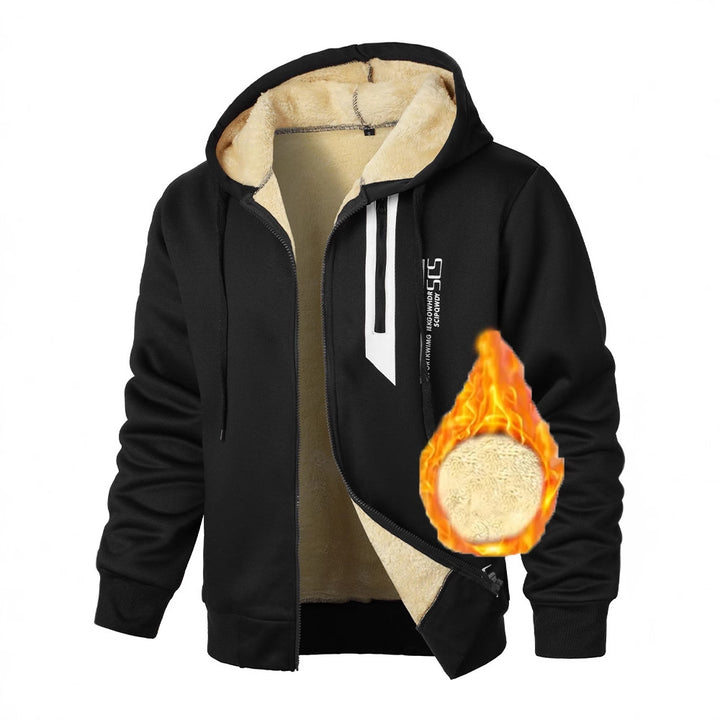 Men's fleece hoodie with heated lining and practical zip pockets Lune London