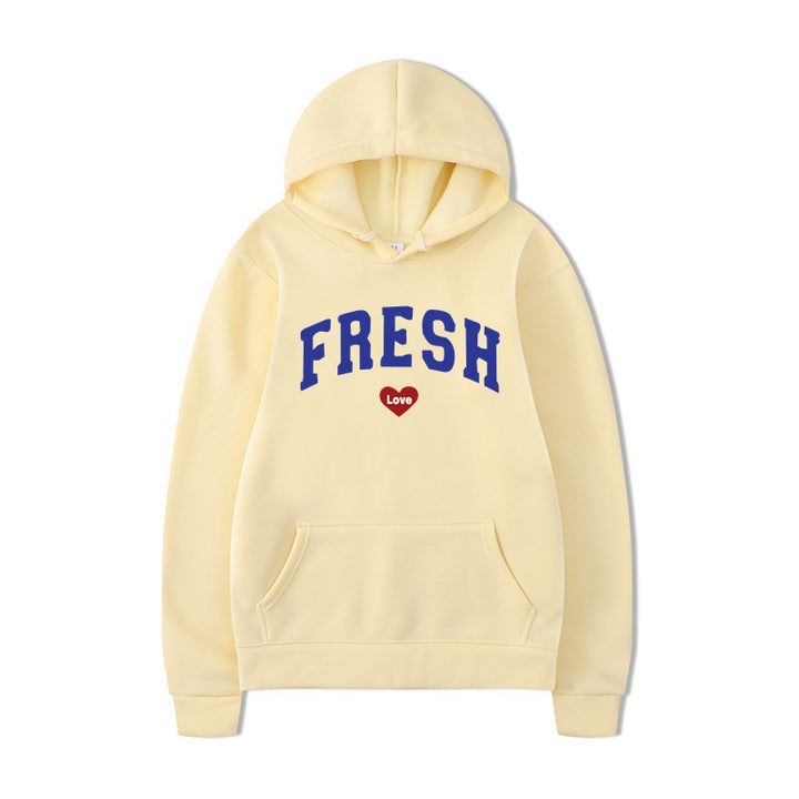 Women's hoodie with playful lettering and soft inner fleece Lune London