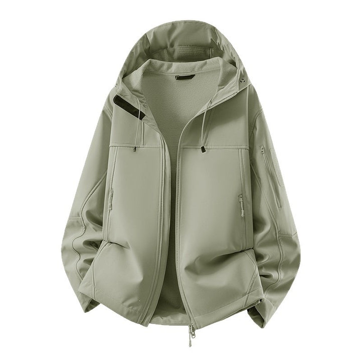 Men's softshell jacket with fleece lining, water-repellent and hood reinforcement Amarae