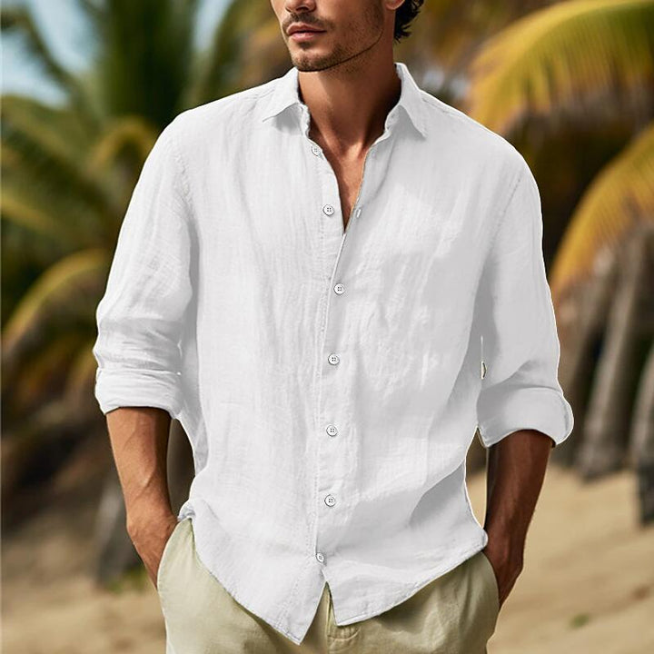Men's Linen Shirt with Airy Fit and Elegant Button Placket Chic und Stil