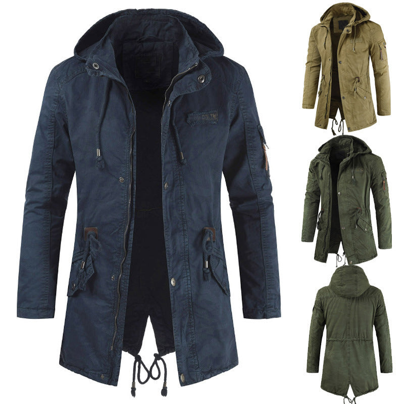 Men's Casual and Functional Parka Jacket with Hood and Practical Pockets Chic Und Stil