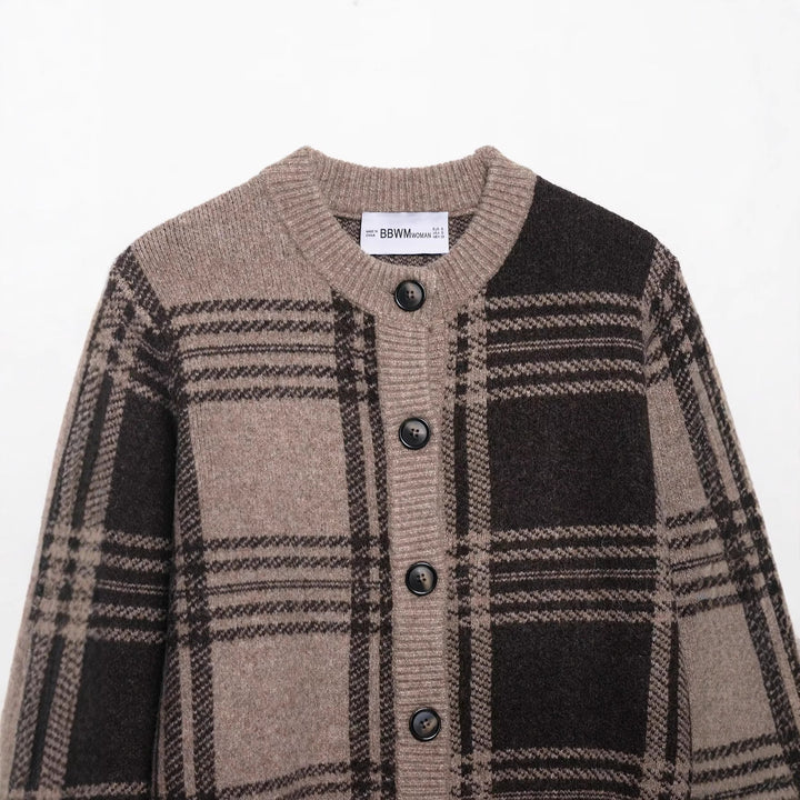 Ladies Lune London Checkered Knit Jacket