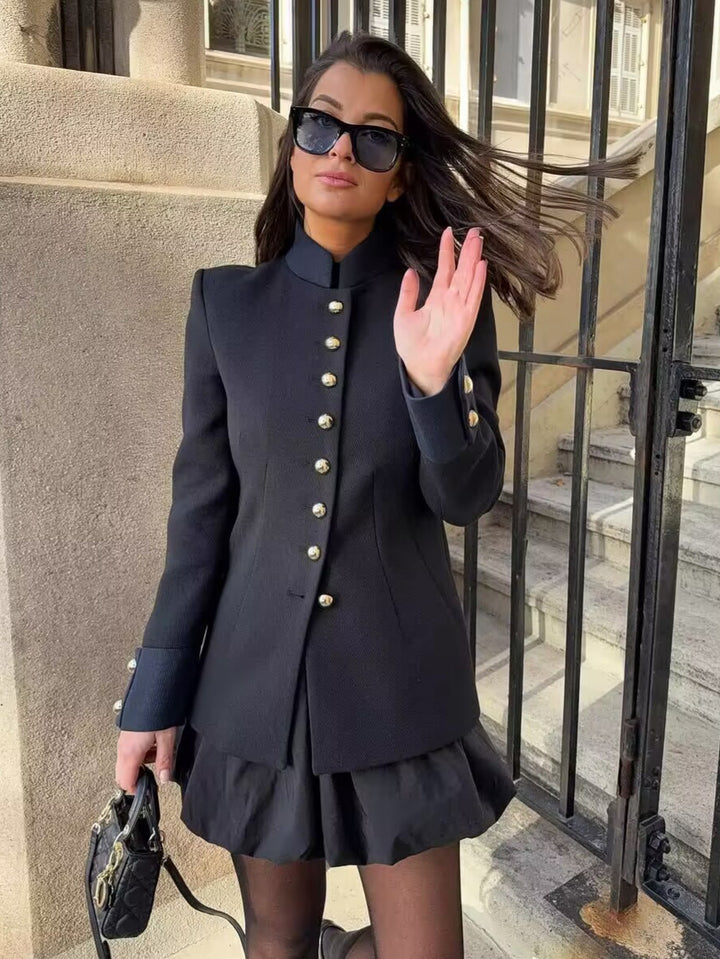 Elegant blazer jacket for women with golden buttons Lune London