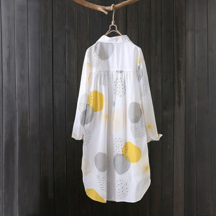 Ladies Lightweight Geometric Print Tunic Shirt Lune London