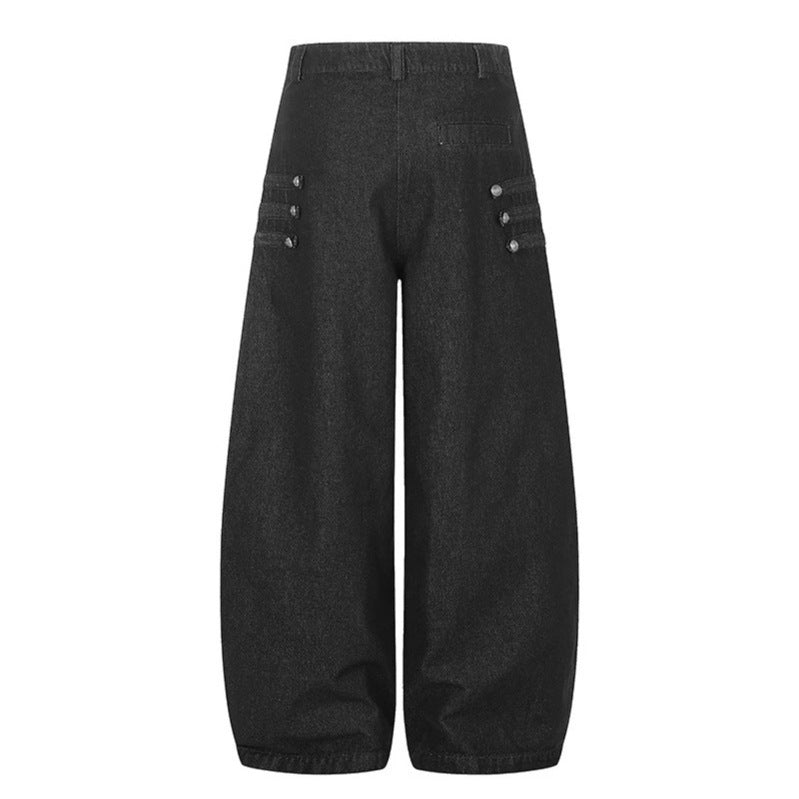 Women High-Waisted Balloon Culotte Jeans with Elastic Hem Amarae