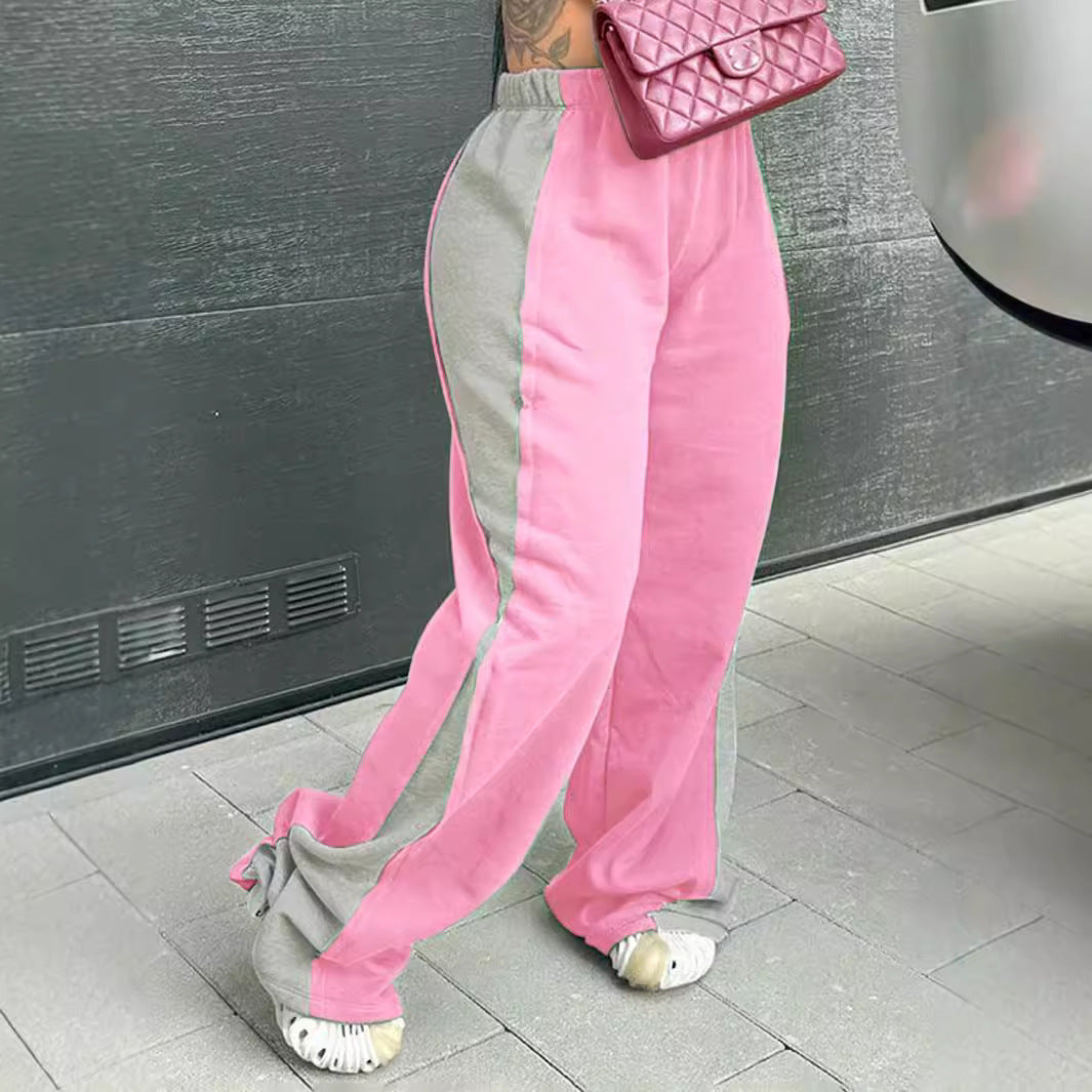 Casual women's sports pants with colorful side inserts and an elastic waistband Lune London