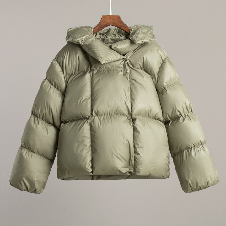 Women Fashionable and Warm Down Jacket with Removable Hood Insert Lune London