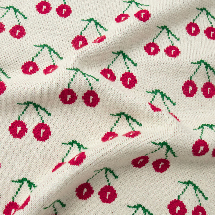 Ladies Cozy Knitted Sweater with Cherry Pattern Lune London