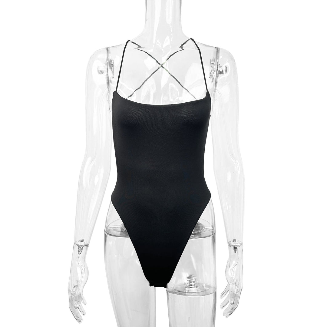 Women's bodysuit with deep neckline and narrow straps Lune London