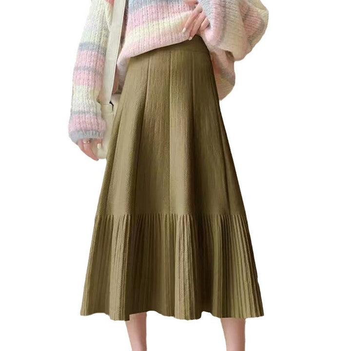 Pleated maxi skirt for women with flared hem and high waist Lune London