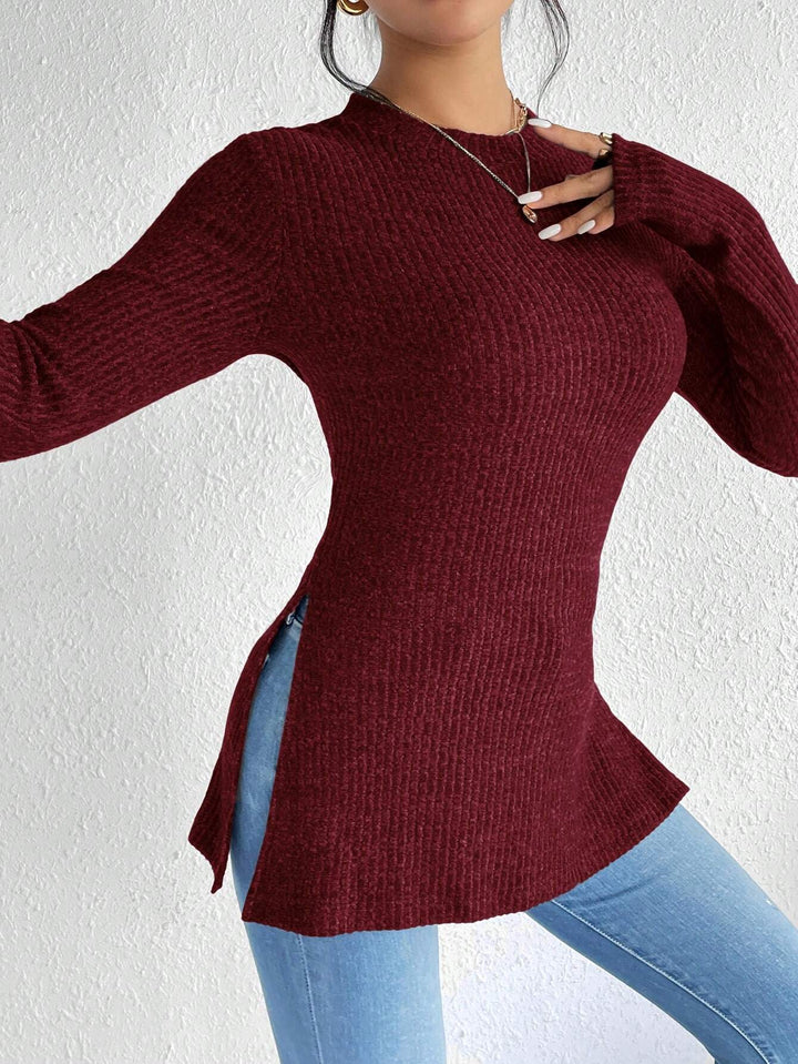 Women’s knitted sweater with side slits Lune London