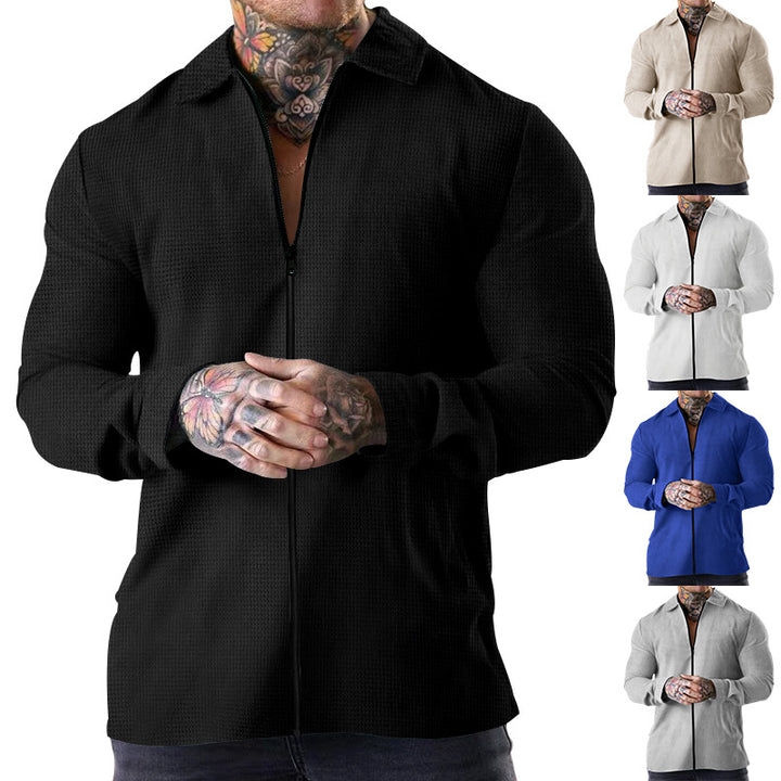 Long sleeve shirt for men with zipper and structured material Lune London