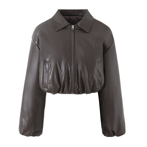 Ladies elegant short jacket with zipper and embroidered collar Amarae