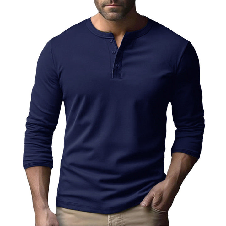 Men's Long Sleeve Henley Shirt Made Of Breathable Cotton Blend Lune London