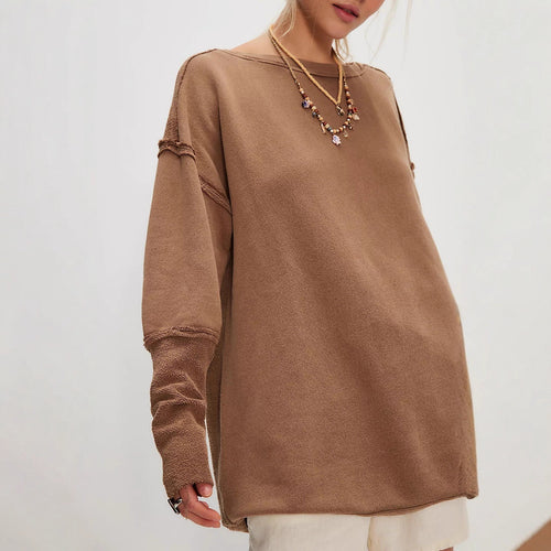 Women Casual Knit Sweater with Ruffled Sleeves and Loose Fit Amarae