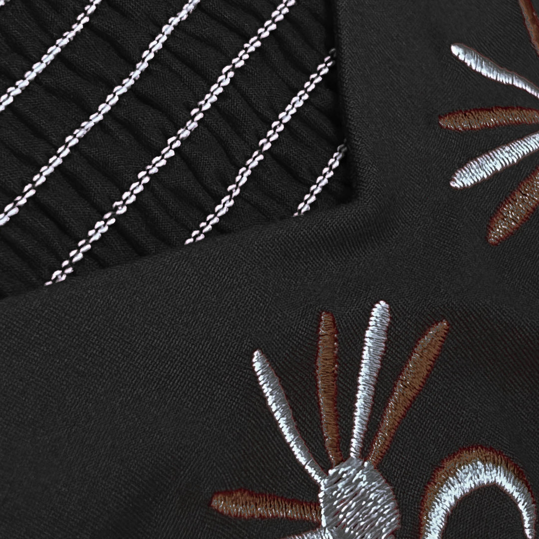 Ladies embroidered A-line fluid dress Lune London