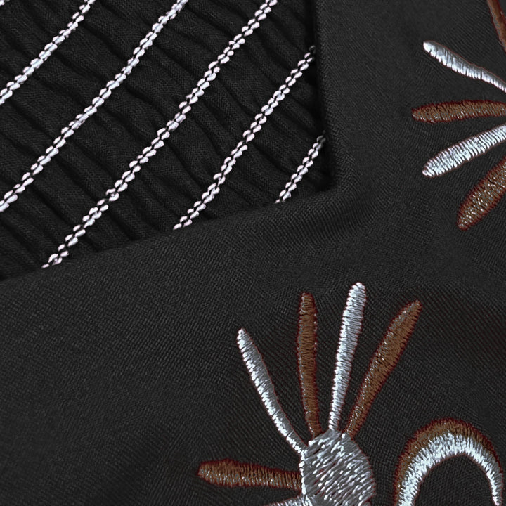 Ladies embroidered A-line fluid dress Lune London