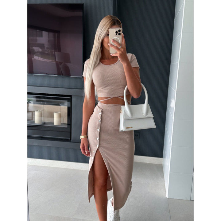 Lune London Ribbed Knit Midi Dress for Women