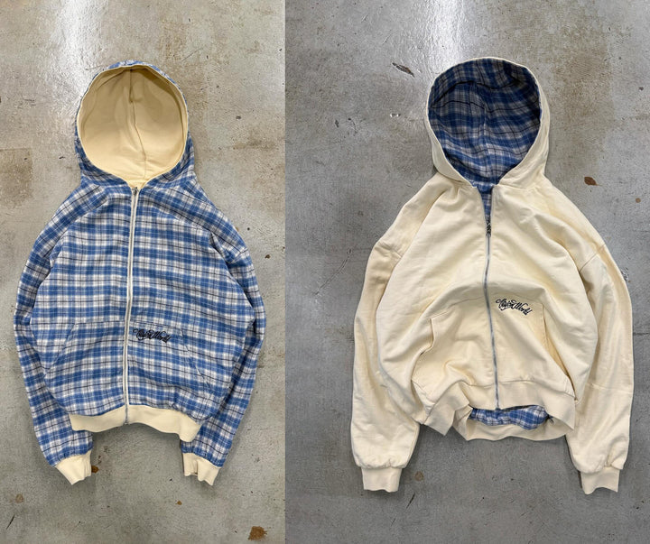 Veste à capuche rayée pour femmes en double matière Chic & Stil