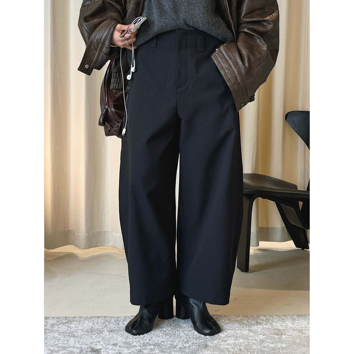 Women Elegant high-waisted culotte trousers made of wool blend with crease and straight leg Amarae
