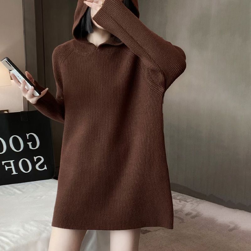 Robe en tricot pour femme avec capuche et coupe décontractée Chic & Stil