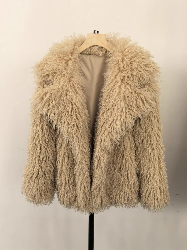 Women's long coat in faux fur Lune London