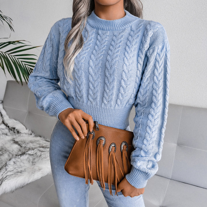 Pull en tricot épais pour femmes avec design en torsades et coupe décontractée Chic & Stil