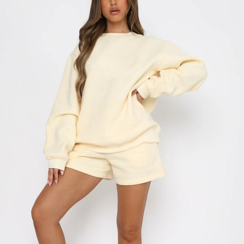 Casual oversized sweatshirt and shorts set for women Amarae