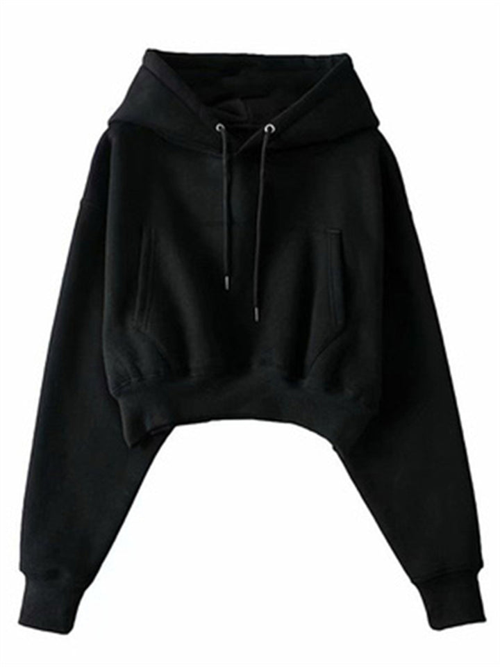 Ladies sweat-crop hoodie with kangaroo pocket Lune London