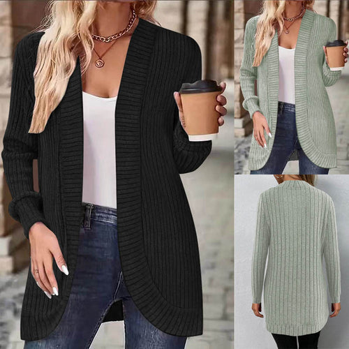 Women’s comfy knit cardigan with modern ribbed pattern Amarae