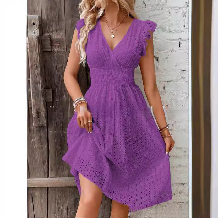 Women’s summer dress with elegant lace sleeves Lune London